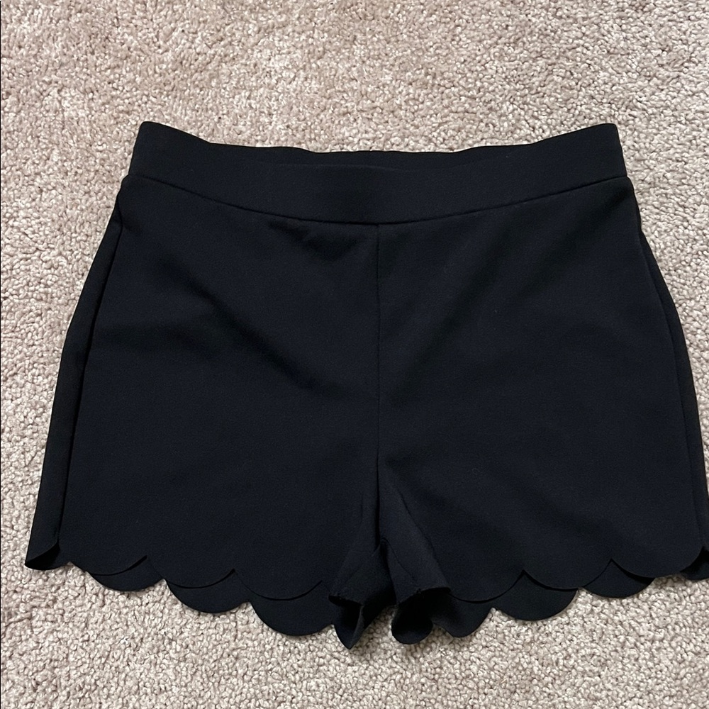 Express Black Scalloped Shorts